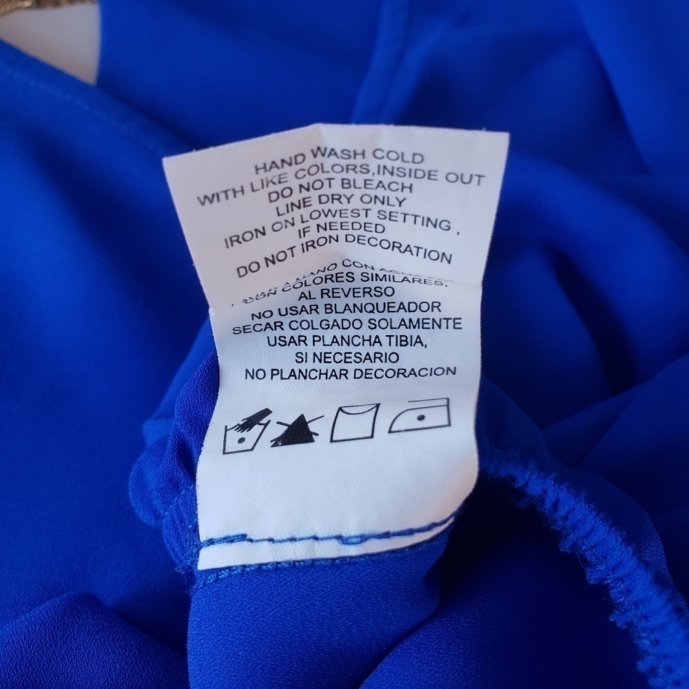 XOXO Royal Blue & Silver Blouse Top Small - Picture 8 of 8